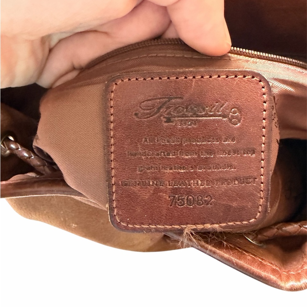 Vintage Y2K Fossil leather‎ bucket bag - Picture 4 of 8